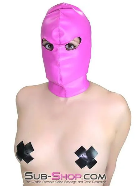 0565RS-SIS      Sissy Prissy Hot Pink Leatherette Open Lacing Back Eyes Bondage Girl Hood