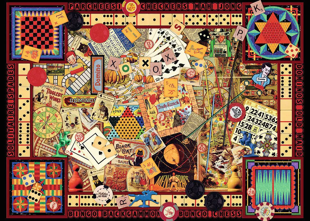 1000pc Puzzle - Vintage Games