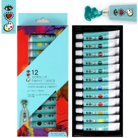12 Acrylic Paint Tubes