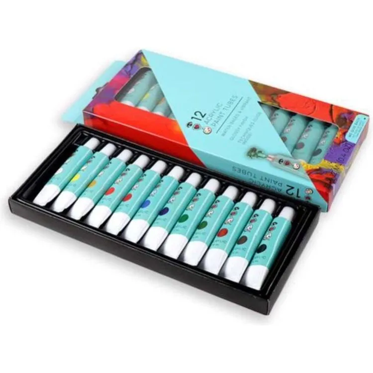 12 Acrylic Paint Tubes