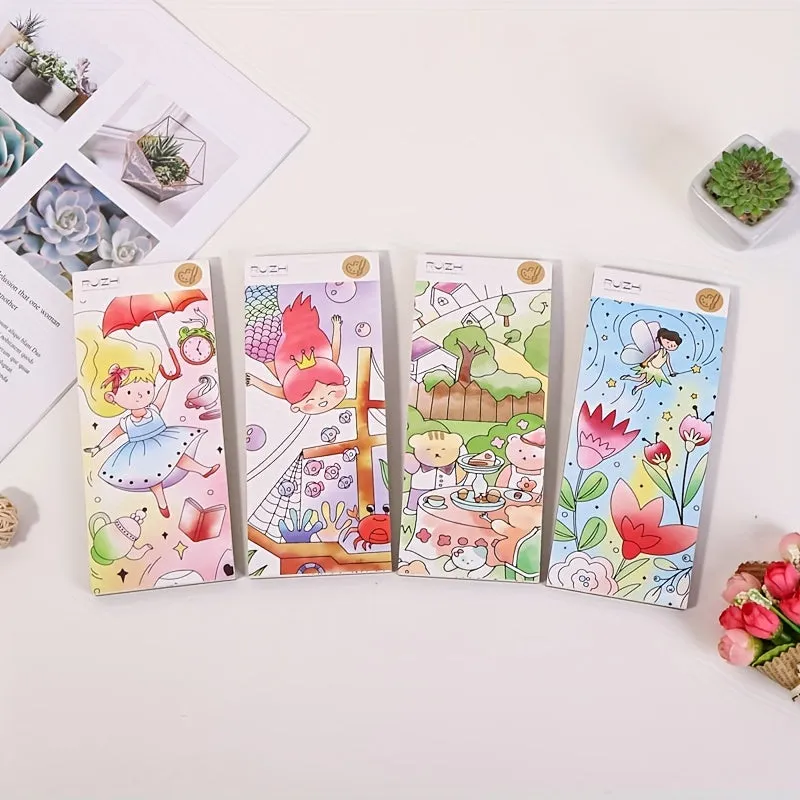 12pcs Childrens Watercolor Coloring Book Set with Paint Pens