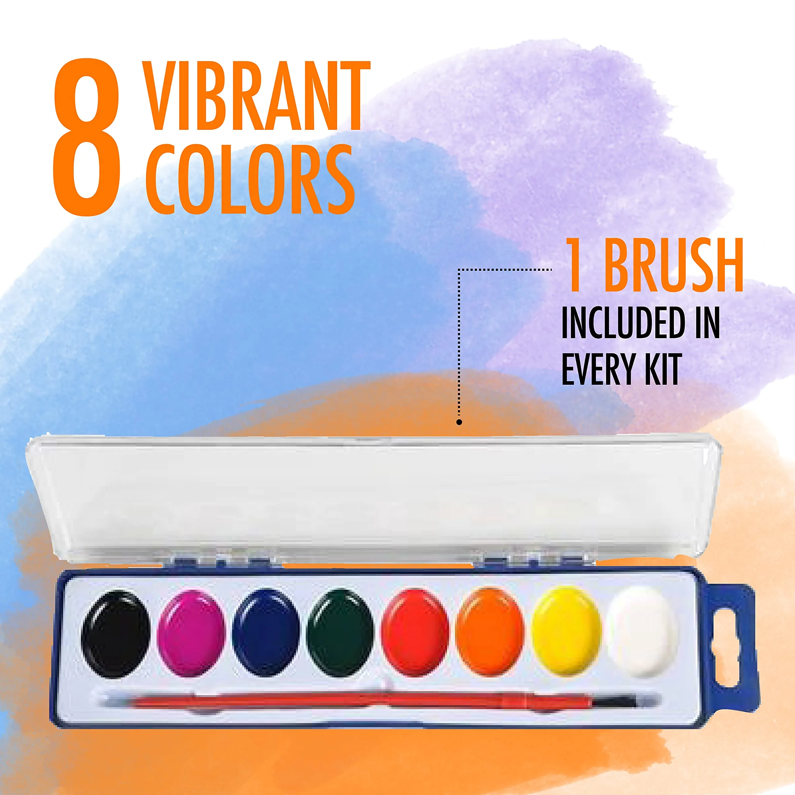 24 Watercolor Paint Set For Kids And Adults - Bulk Pack Of 24 Washable Water Color Paint