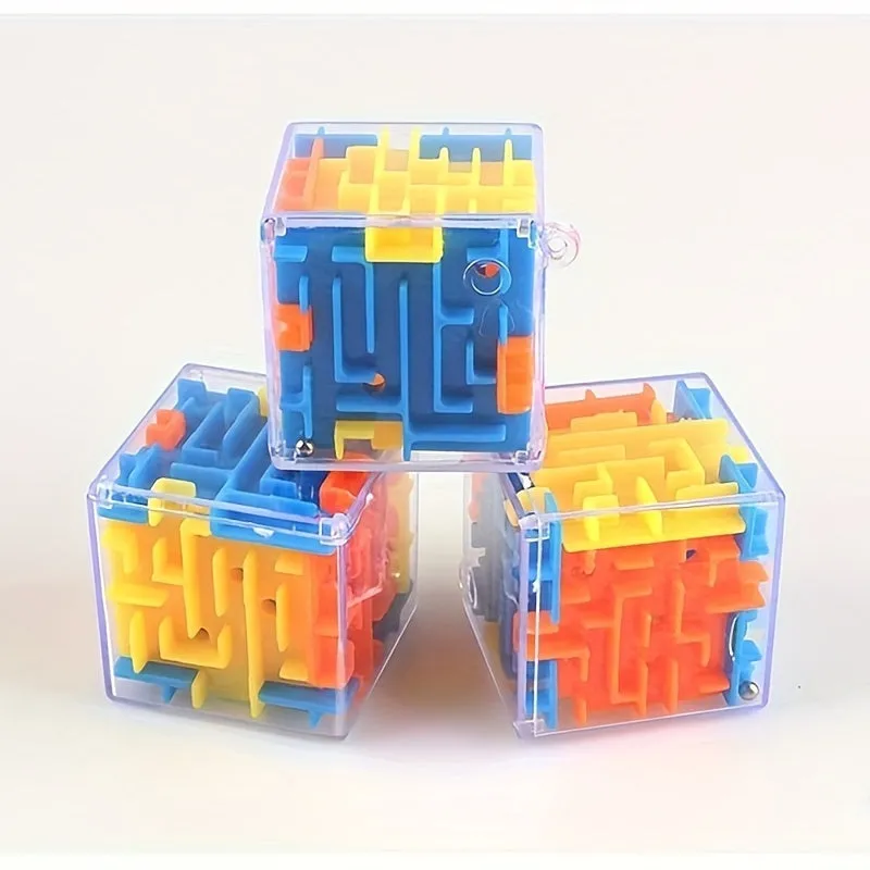 3D Cube Maze Puzzle Interactive Rolling Ball Game for Education