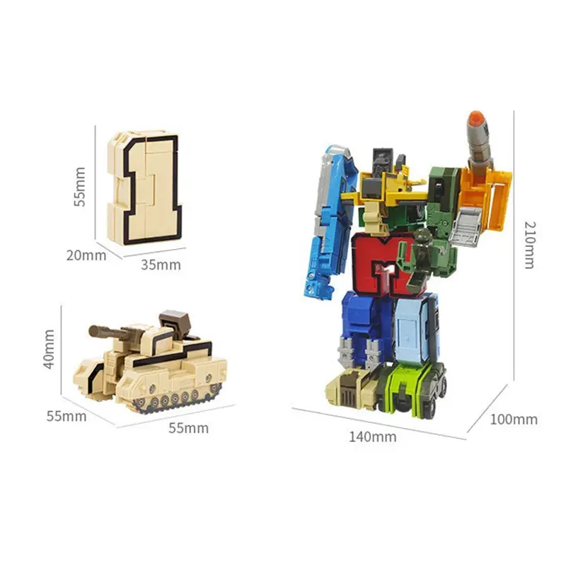 Assemble & Create: Versatile Number Robots Action Blocks Set
