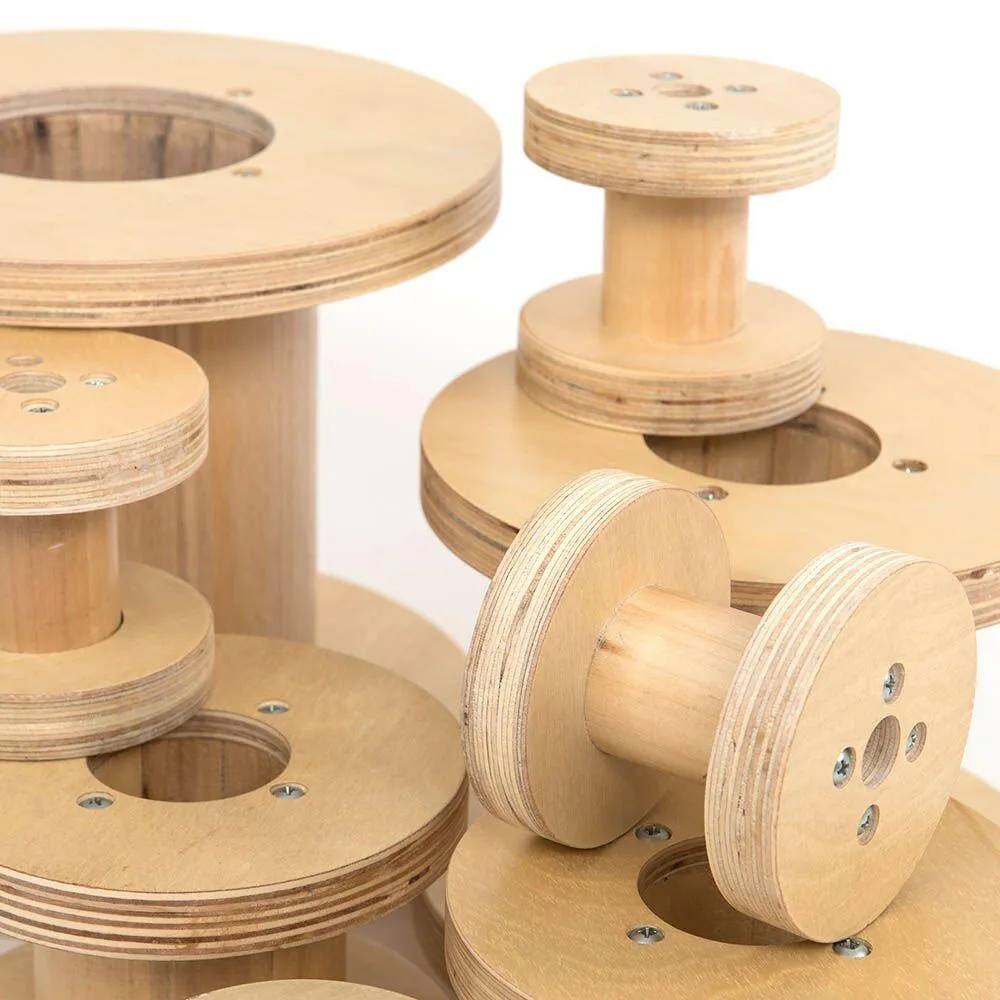 Assorted Outdoor Wooden Reels 8pk
