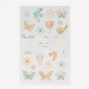 Birds & Butterflies Tattoo Sheets (x 2 sheets)