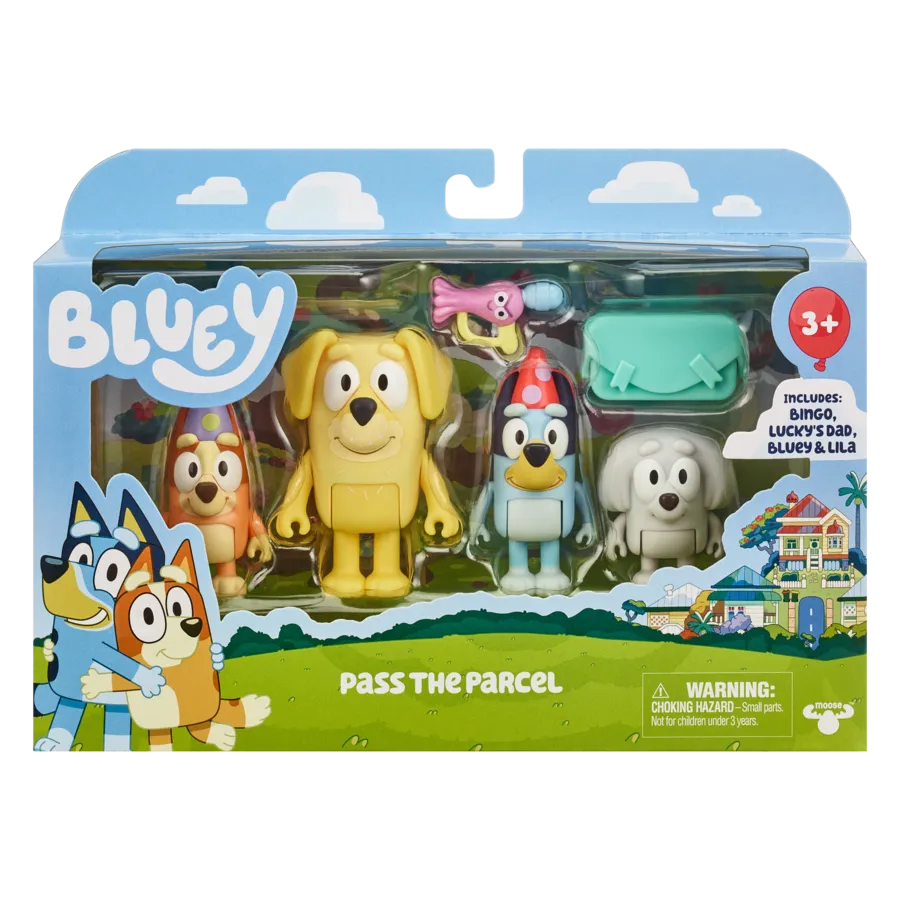 Bluey S9 Figure 4 Pack - Pass The Parcel