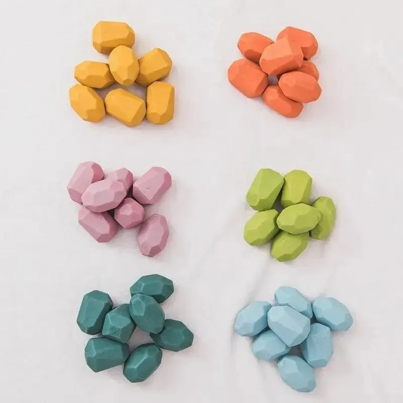 Colorful Wooden Building Blocks Kit for Creative Learning and Logical Development