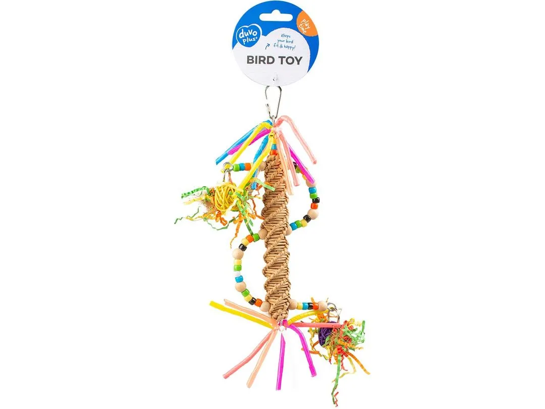 Colourful spiral pendant in straw 25,5x12,7x3,3CM Multicolour