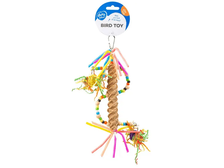 Colourful spiral pendant in straw 25,5x12,7x3,3CM Multicolour