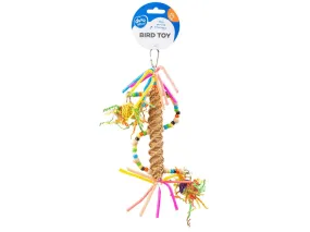 Colourful spiral pendant in straw 25,5x12,7x3,3CM Multicolour