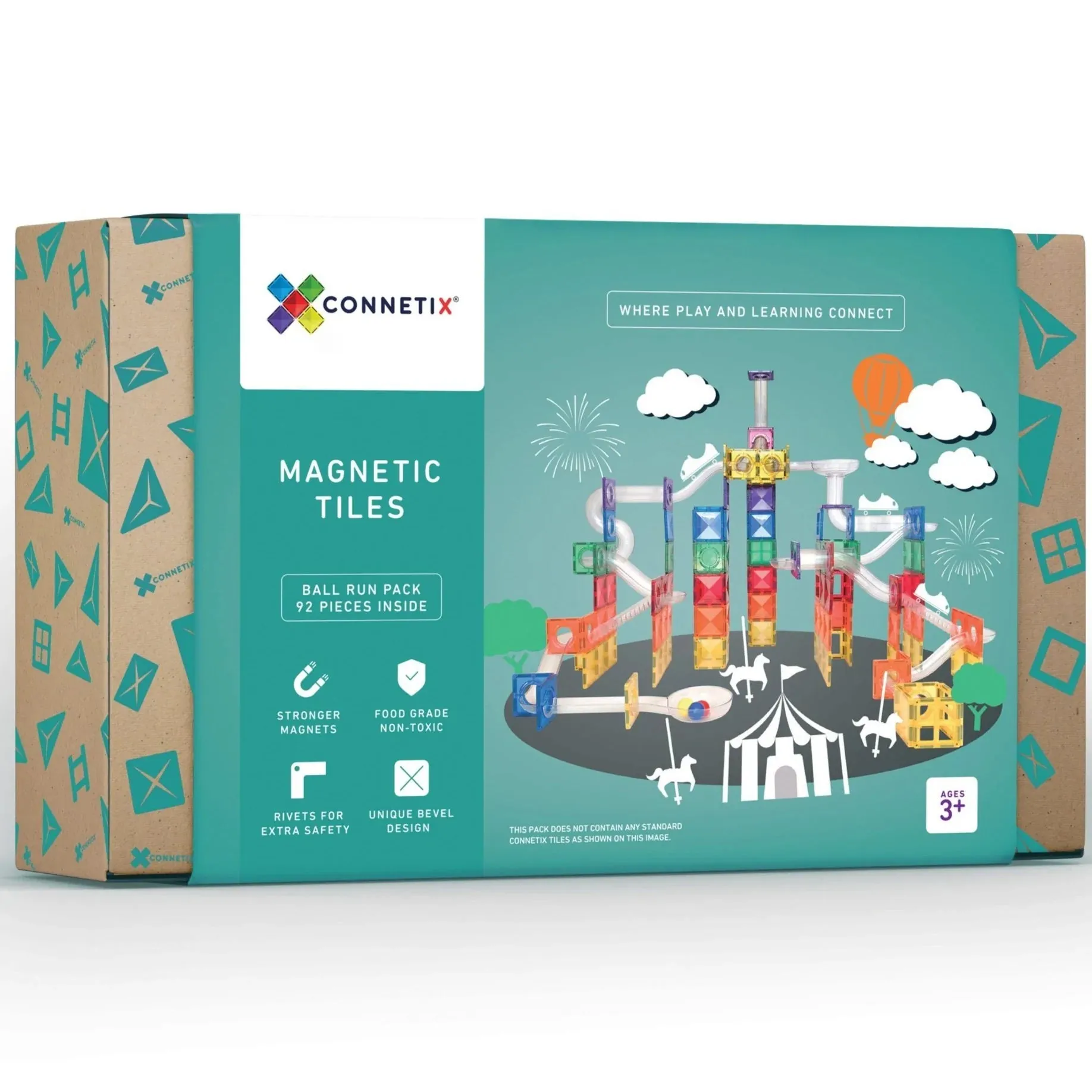 CONNETIX Rainbow Tiles - 92 Piece Ball Run