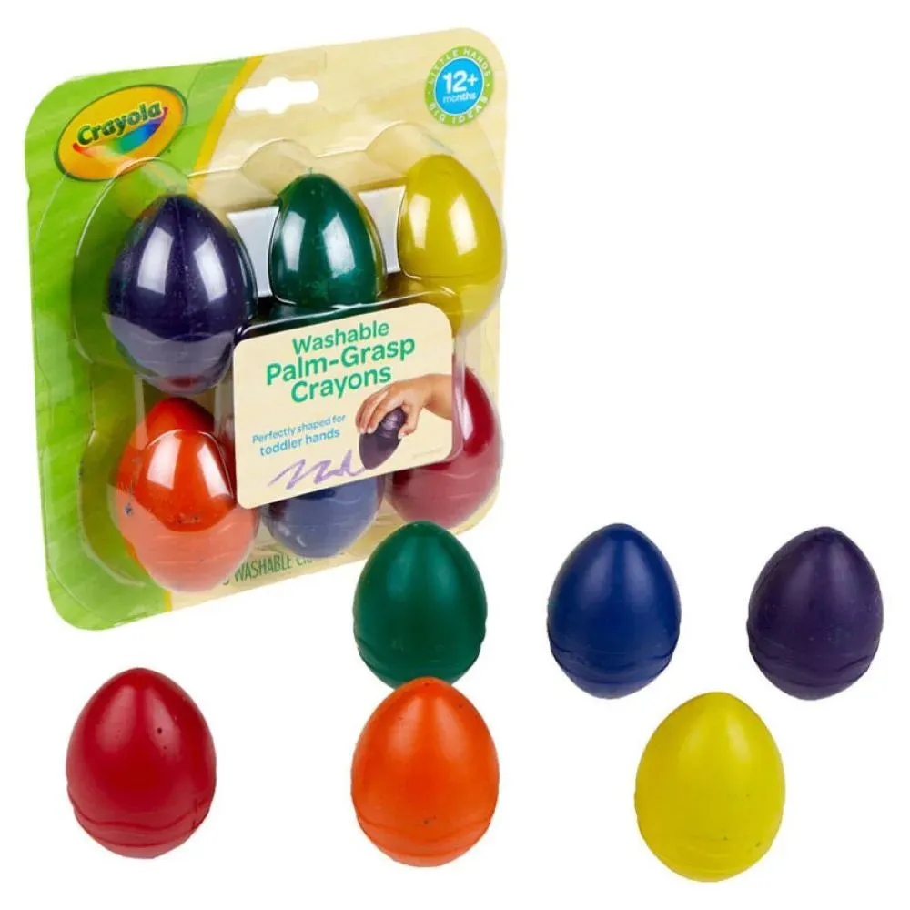 Crayola Palm Grasp Toddler Washable Crayons, Pack of 6