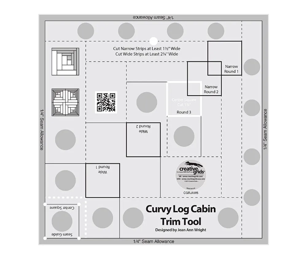 Creative Grids Curvy Log Cabin Trim Tool - 8" Finished Blocks
