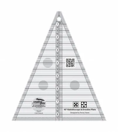 Creative Grids Kaleidoscope or Dresden Plate Triangle CGRTKAL45