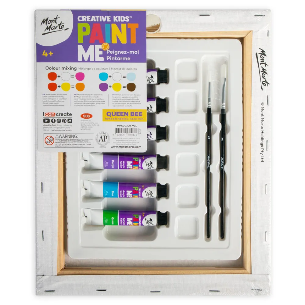 Creative Kids Paint Me Canvas Set 9pc - Queen Bee