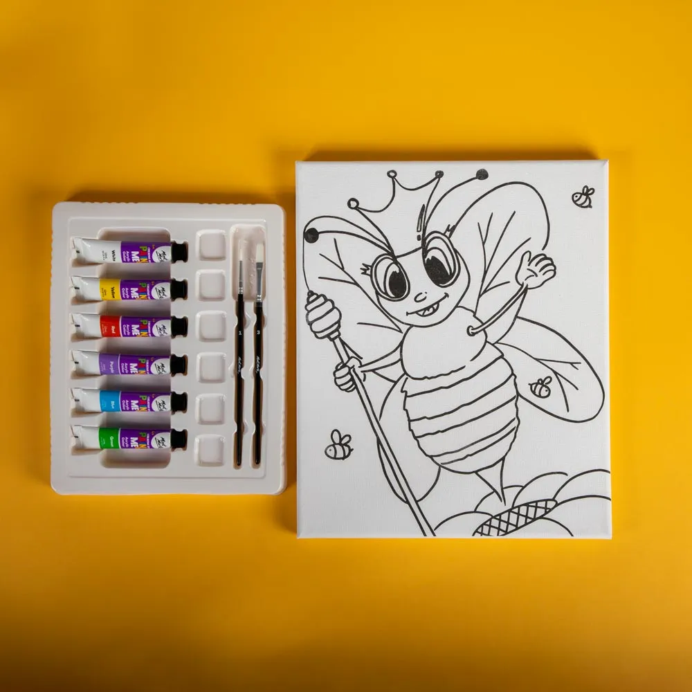 Creative Kids Paint Me Canvas Set 9pc - Queen Bee