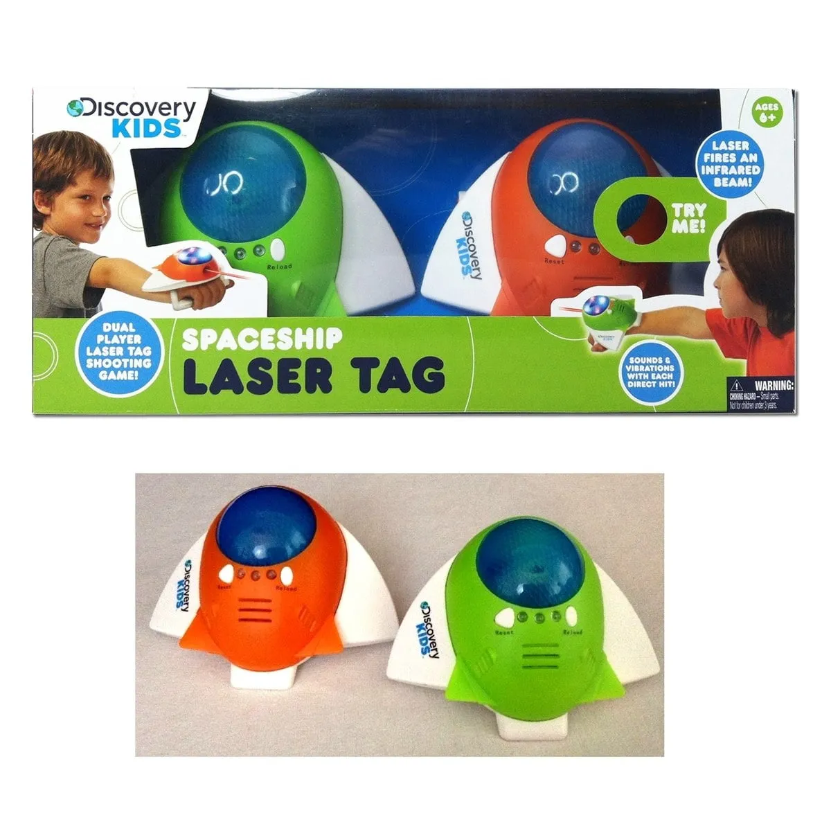 Discovery Kids Toys Spaceship Laser Tag Sound Vibrates Lights Fun Game BJ8 9333