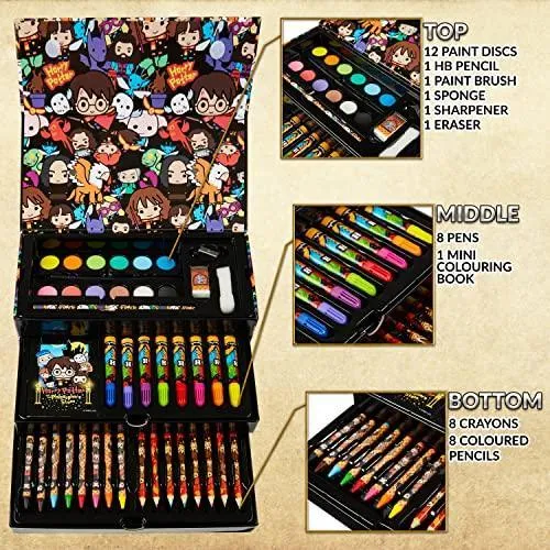 Harry Potter Art Set, Colouring Sets for Children, Over 40 Art Supplies for Kids