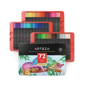 Inkonic Fineliners Fine Point Pens | Set of 72 Fine Tip Markers with Color Numbers | 0.4mm Tips