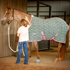 Jeffers Expression Standard Neck Fleece Horse Cooler, Party Cheetah