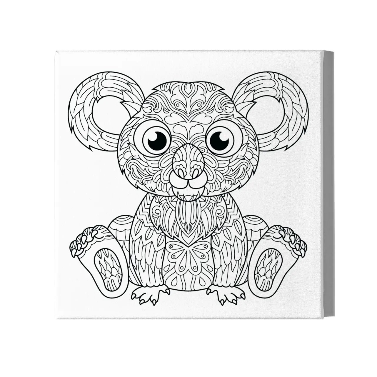Koala Pre-Drawn Coloring Canvas 12x12in