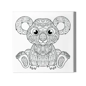 Koala Pre-Drawn Coloring Canvas 12x12in