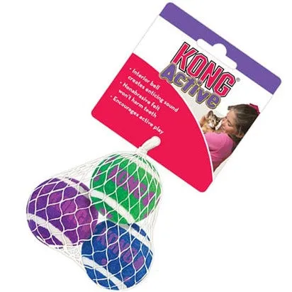 Kong Cat Active Tennis Balls with Bells (3pk)