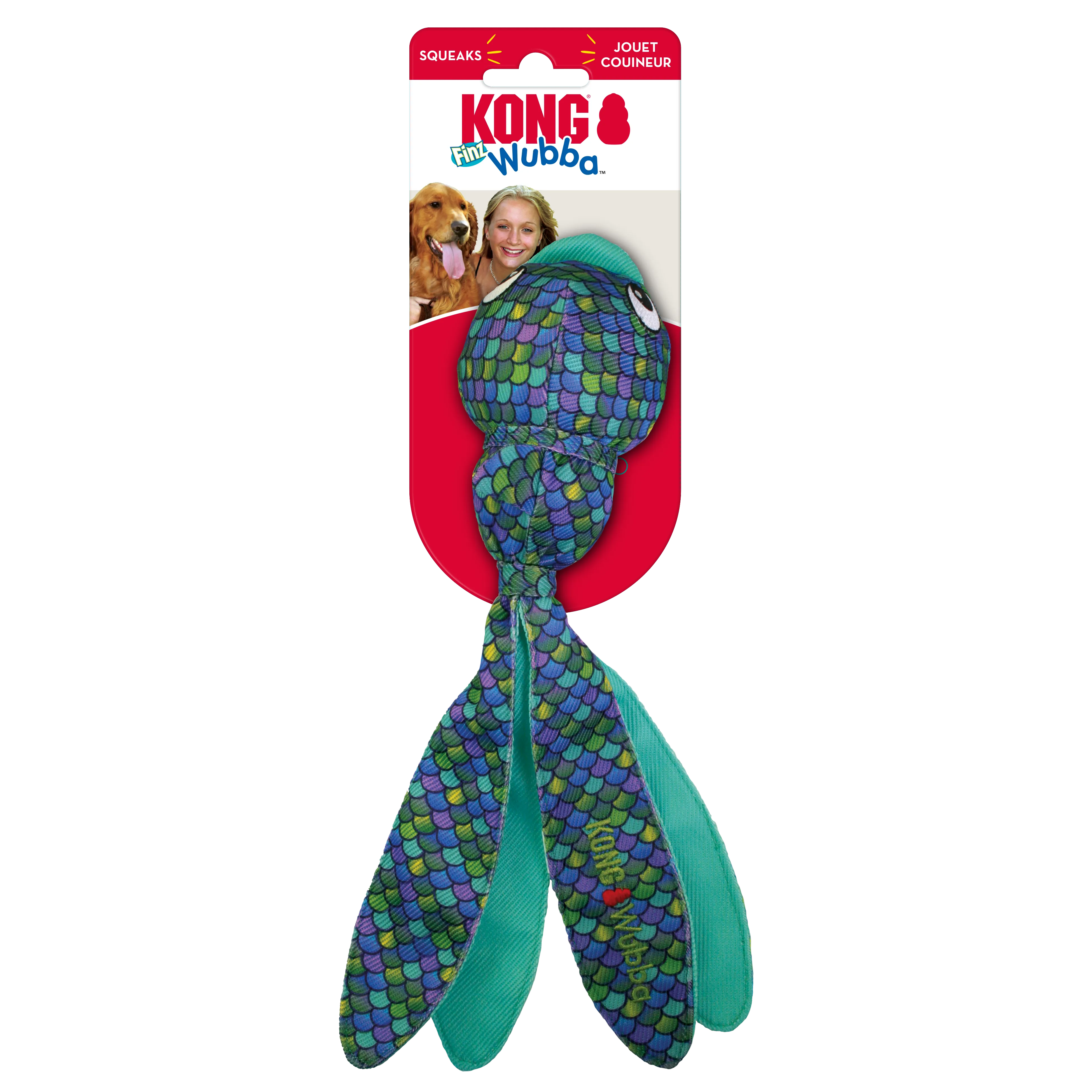 KONG Wubba Finz Bouncing Dog Toy