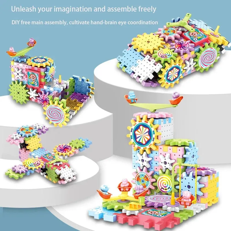 Magical Electronic Interlocking Gear Blocks - 83 Pieces