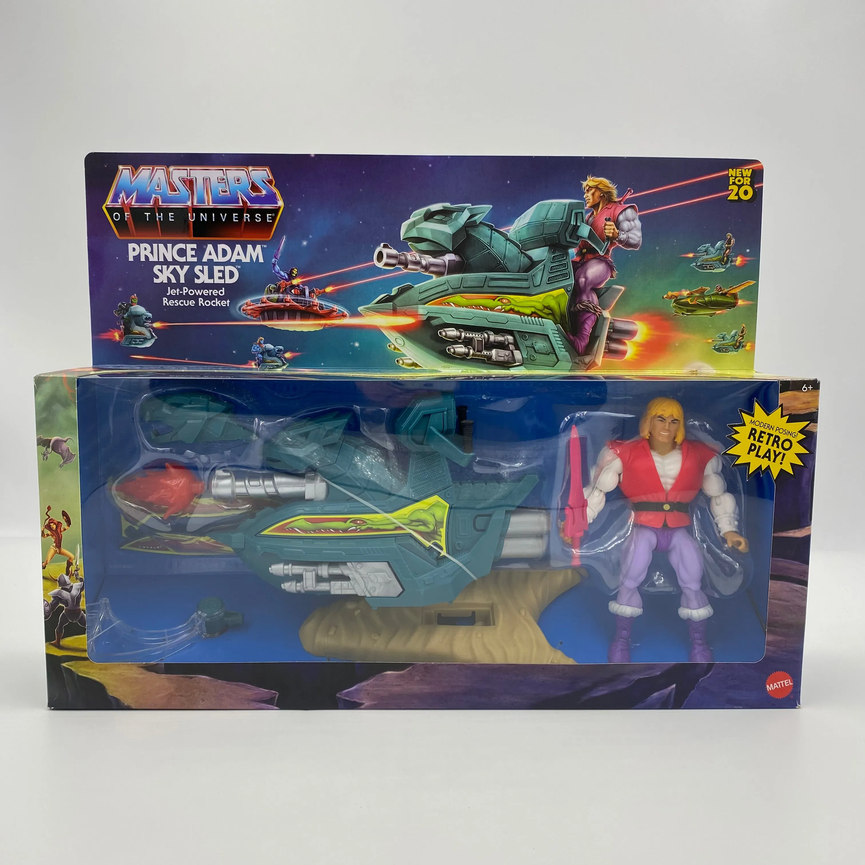 Masters of the Universe Origins Prince Adam Sky Sled boxed 5.5” action figure & vehicle (2020) Mattel