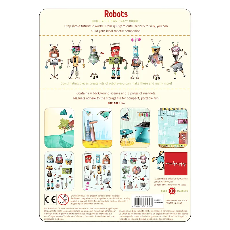 Mudpuppy - Robots Magnetic Set