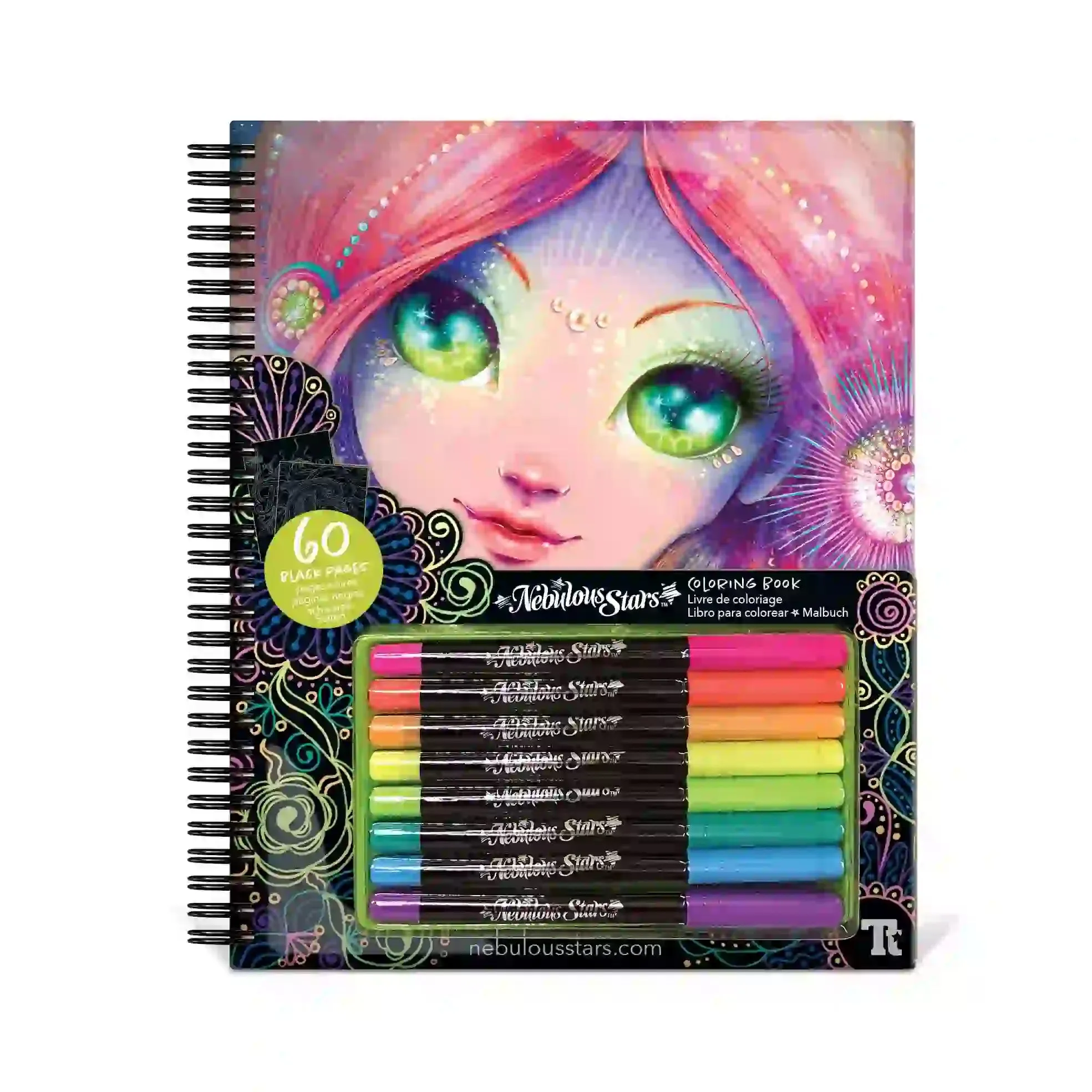 Nebulous Stars Black Pages Coloring Book