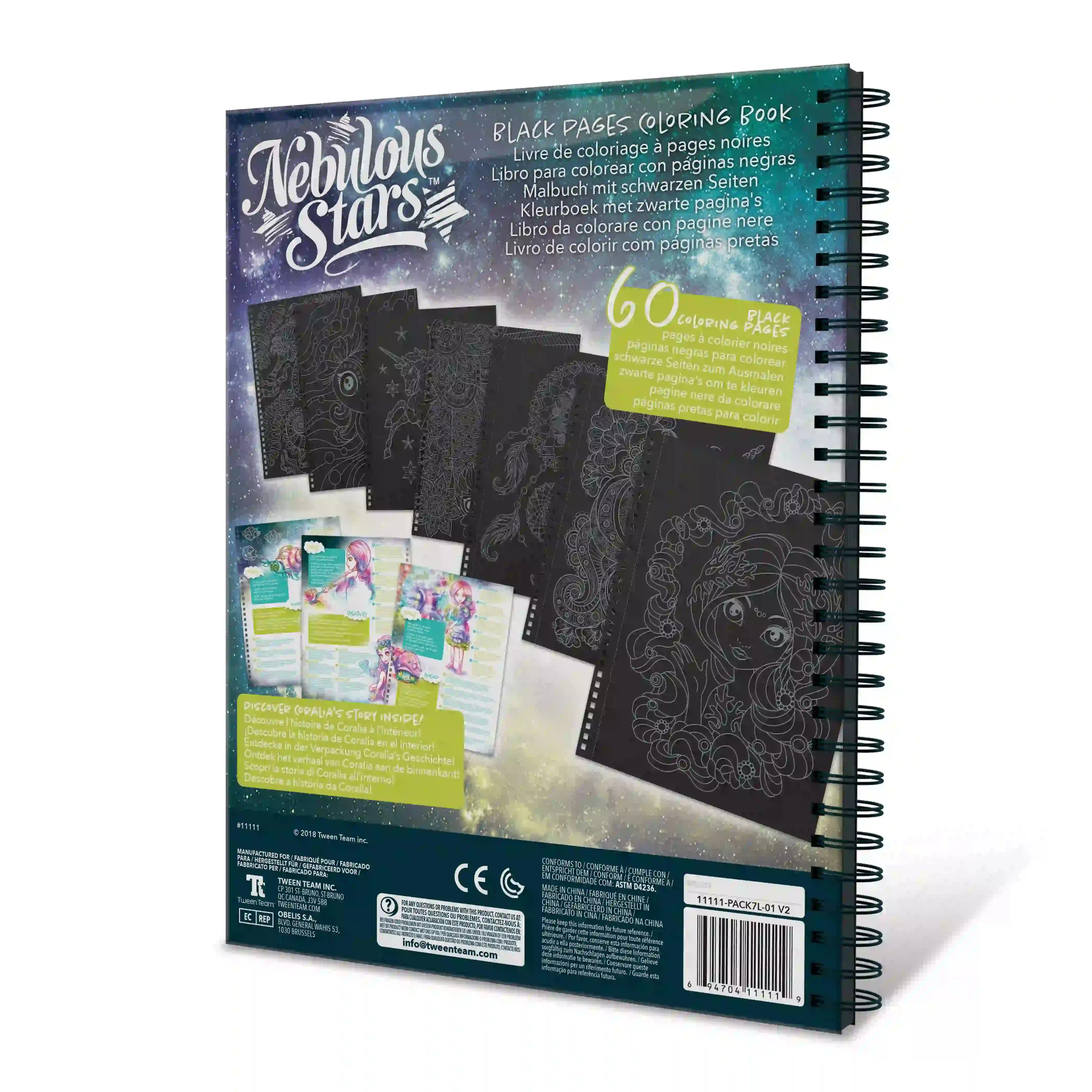 Nebulous Stars Black Pages Coloring Book