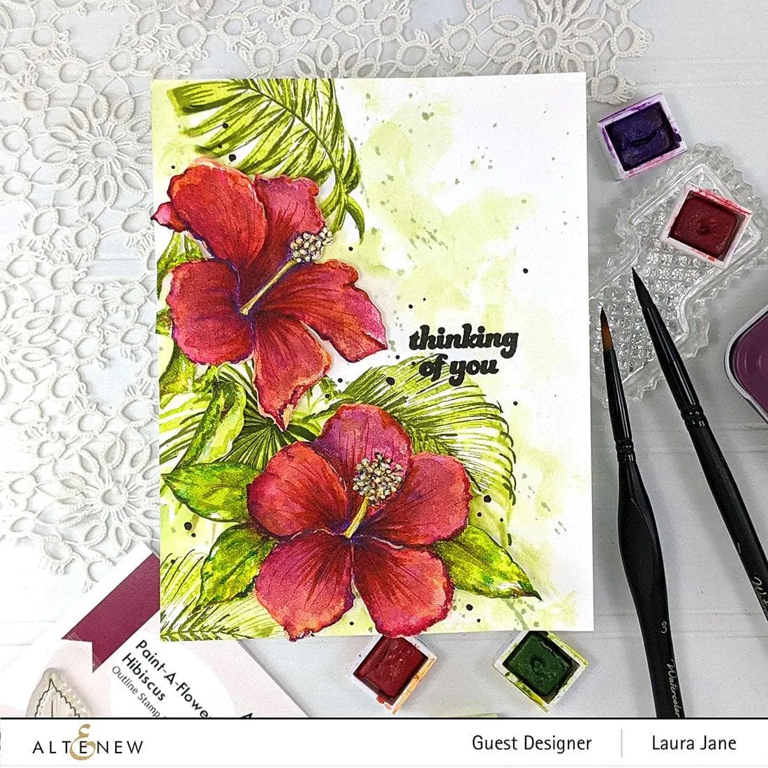 Paint-A-Flower: Hibiscus Outline Stamp Set