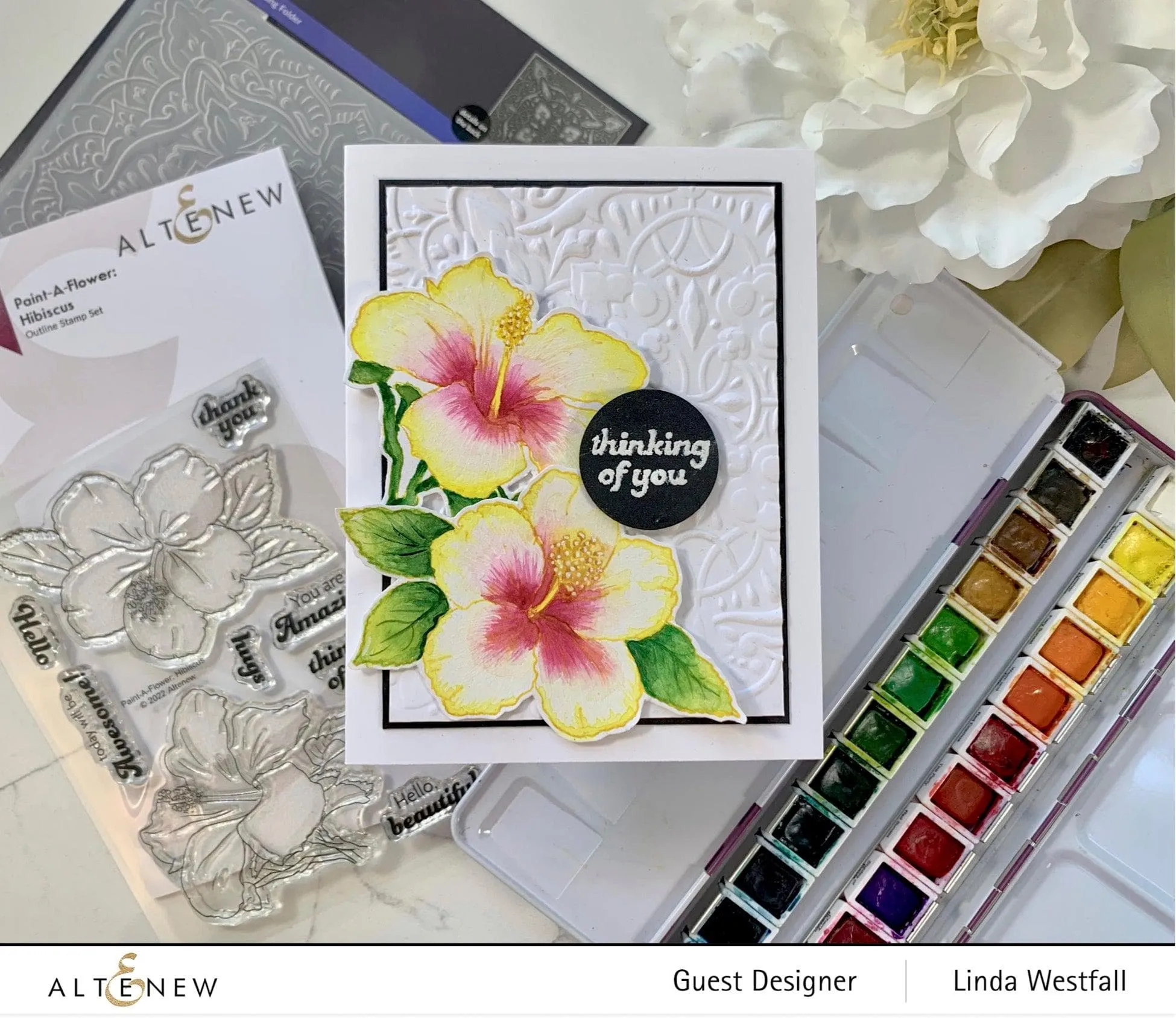 Paint-A-Flower: Hibiscus Outline Stamp Set