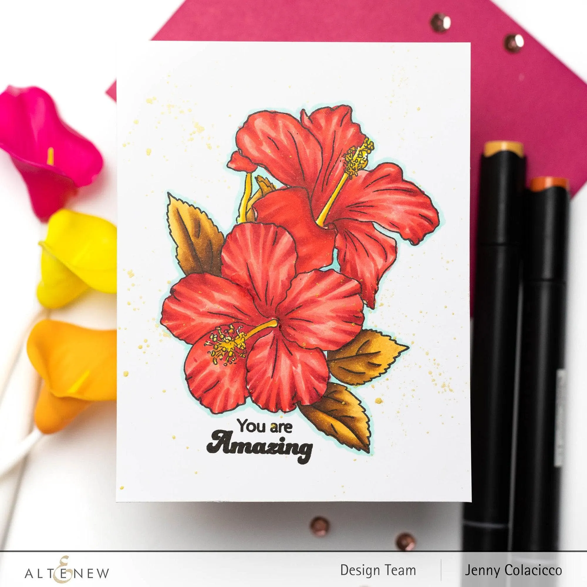 Paint-A-Flower: Hibiscus Outline Stamp Set