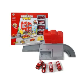 Parking Garage Toys Brigade Fire With 4 Cars