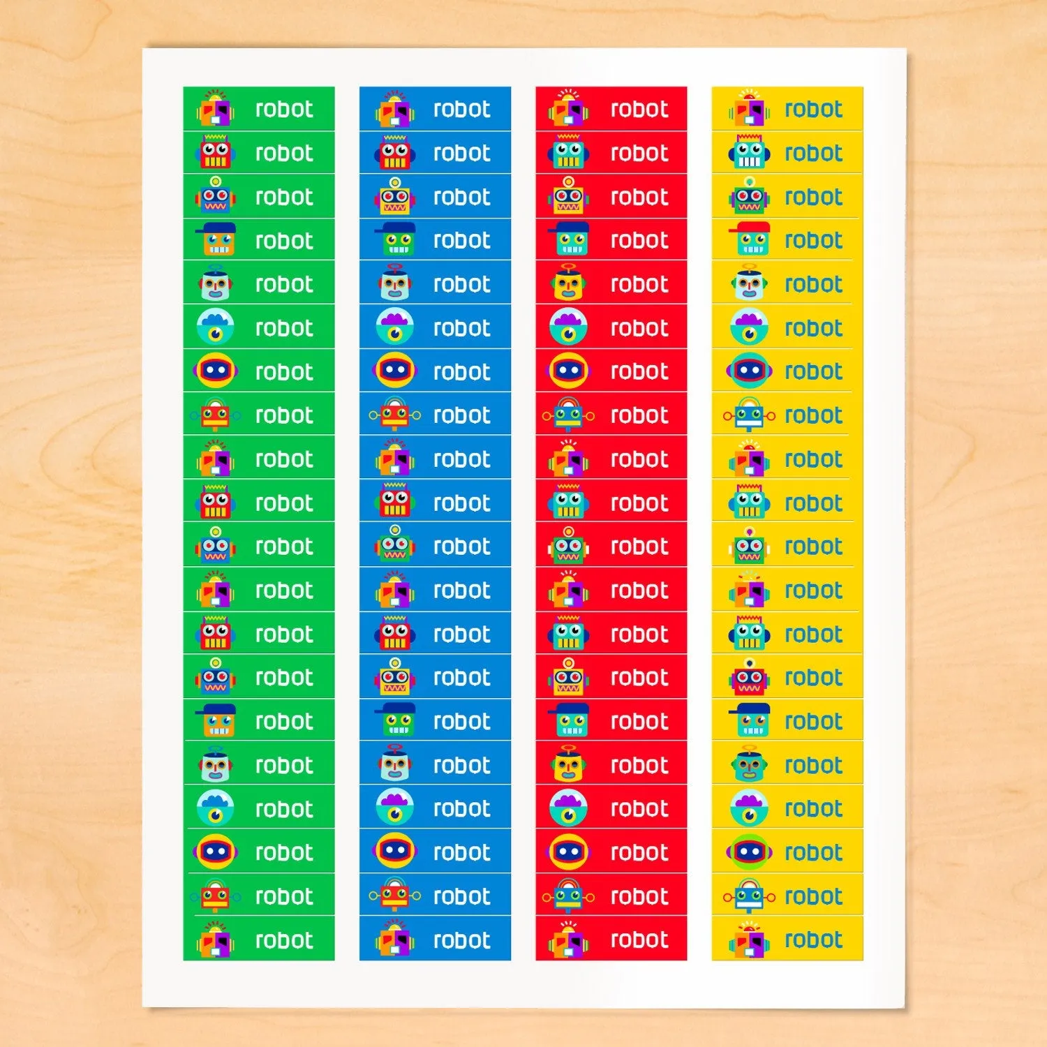 Robots Personalized 80 CT Waterproof Mini Labels