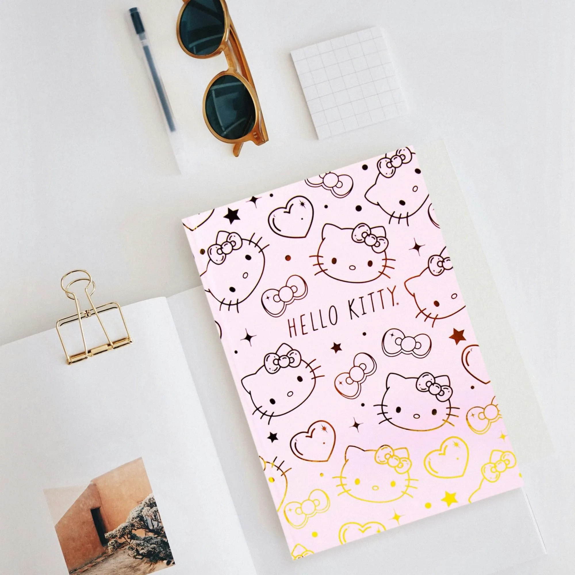 Sanrio Hello Kitty Pink & Gold Foil Hardcover Journal | 87 Lined Pages