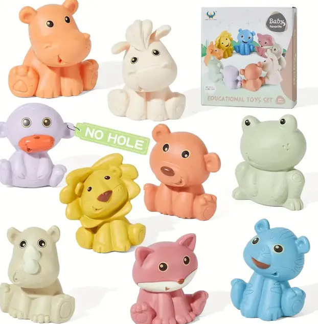 Silicone Animal Friends Bath Toys