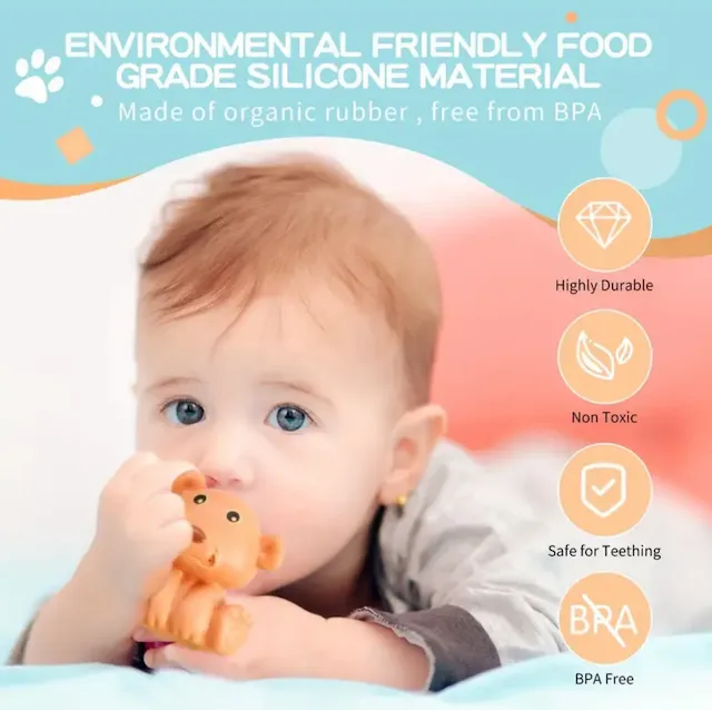 Silicone Animal Friends Bath Toys