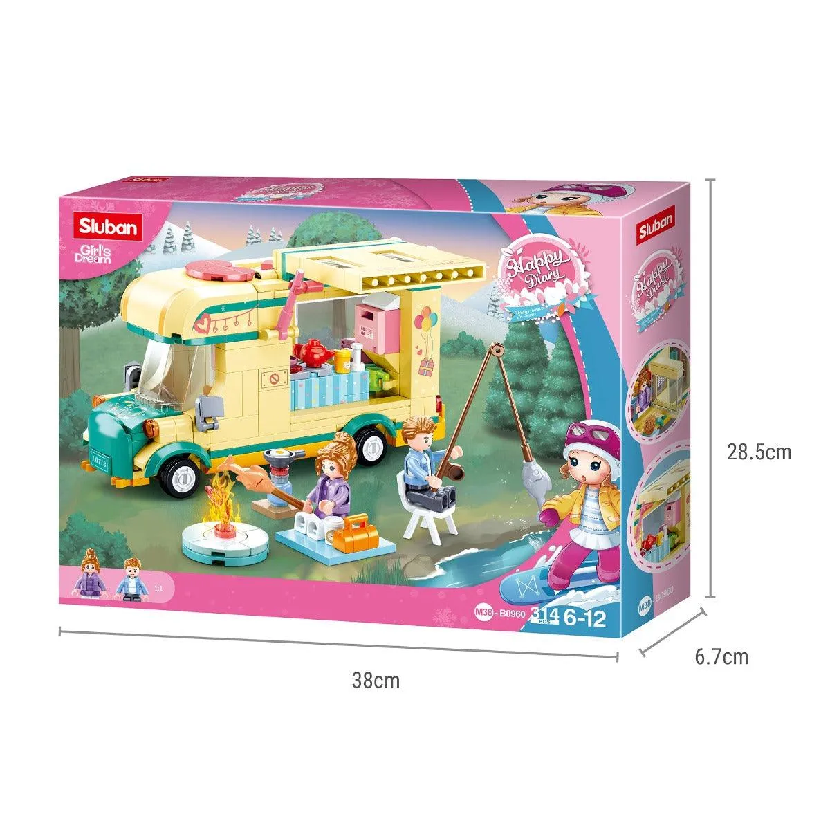Sluban Happy Diary Camper Building Blocks For Ages 6 