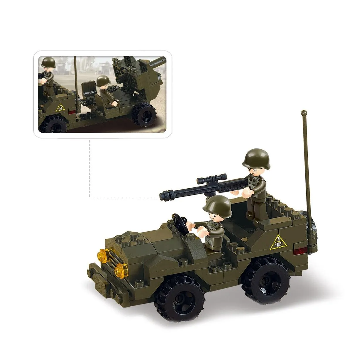 Sluban Land Forces-Antiaircraft Flak Building Blocks For Ages 6 