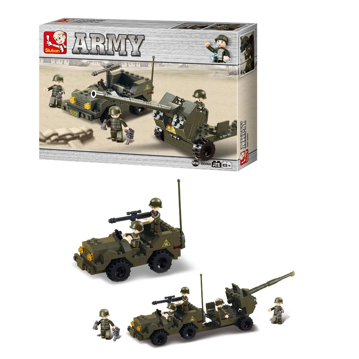 Sluban Land Forces-Antiaircraft Flak Building Blocks For Ages 6 