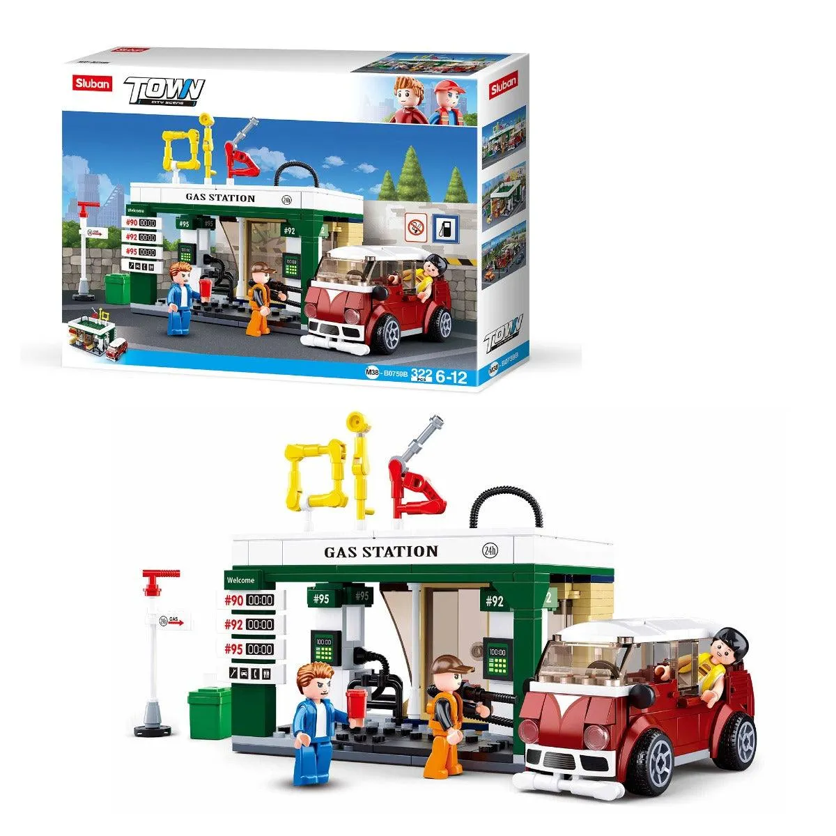 Sluban Town-Petrol Station Building Blocks For Ages 6 