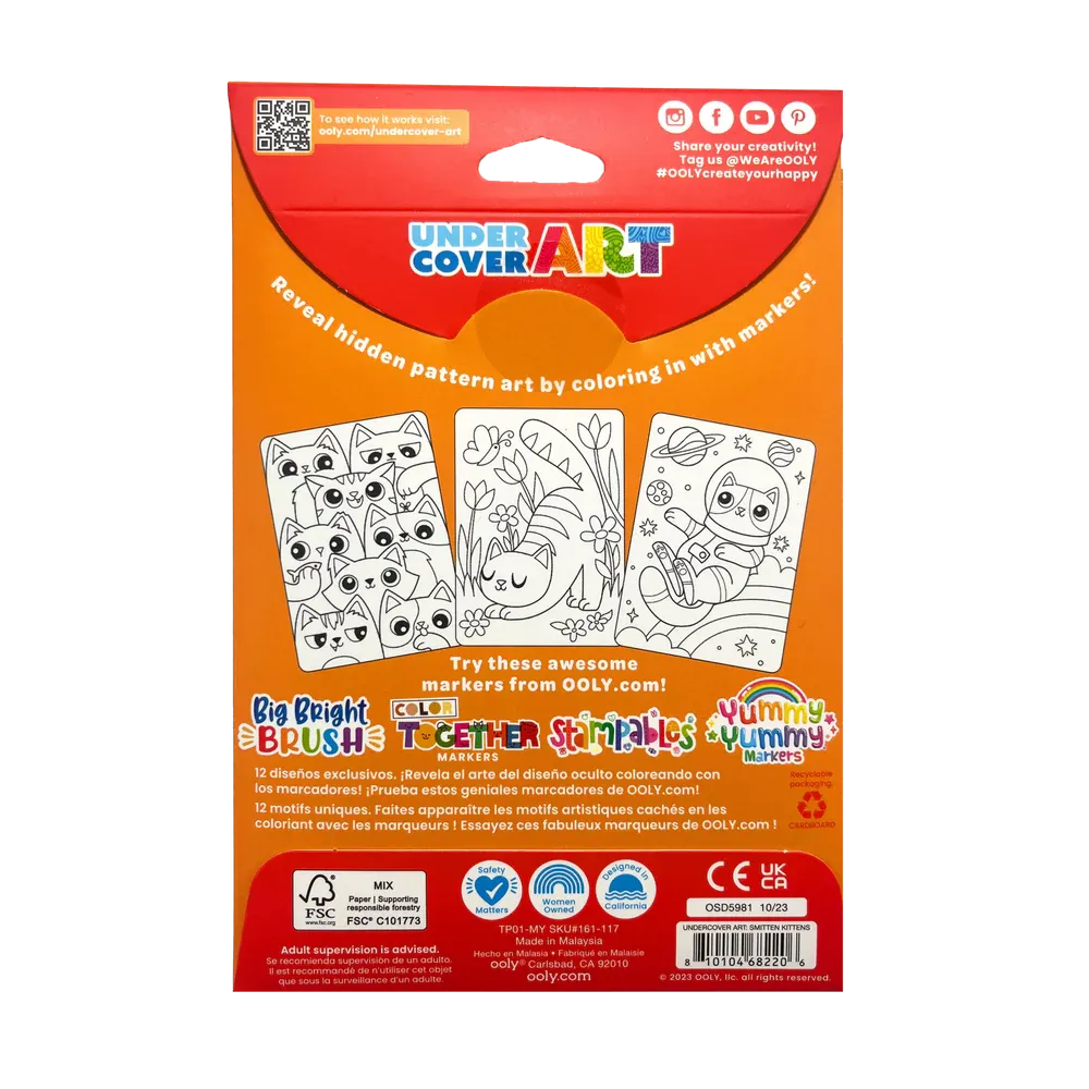 Smitten Kittens Undercover Art Hidden Patterns Coloring Activity