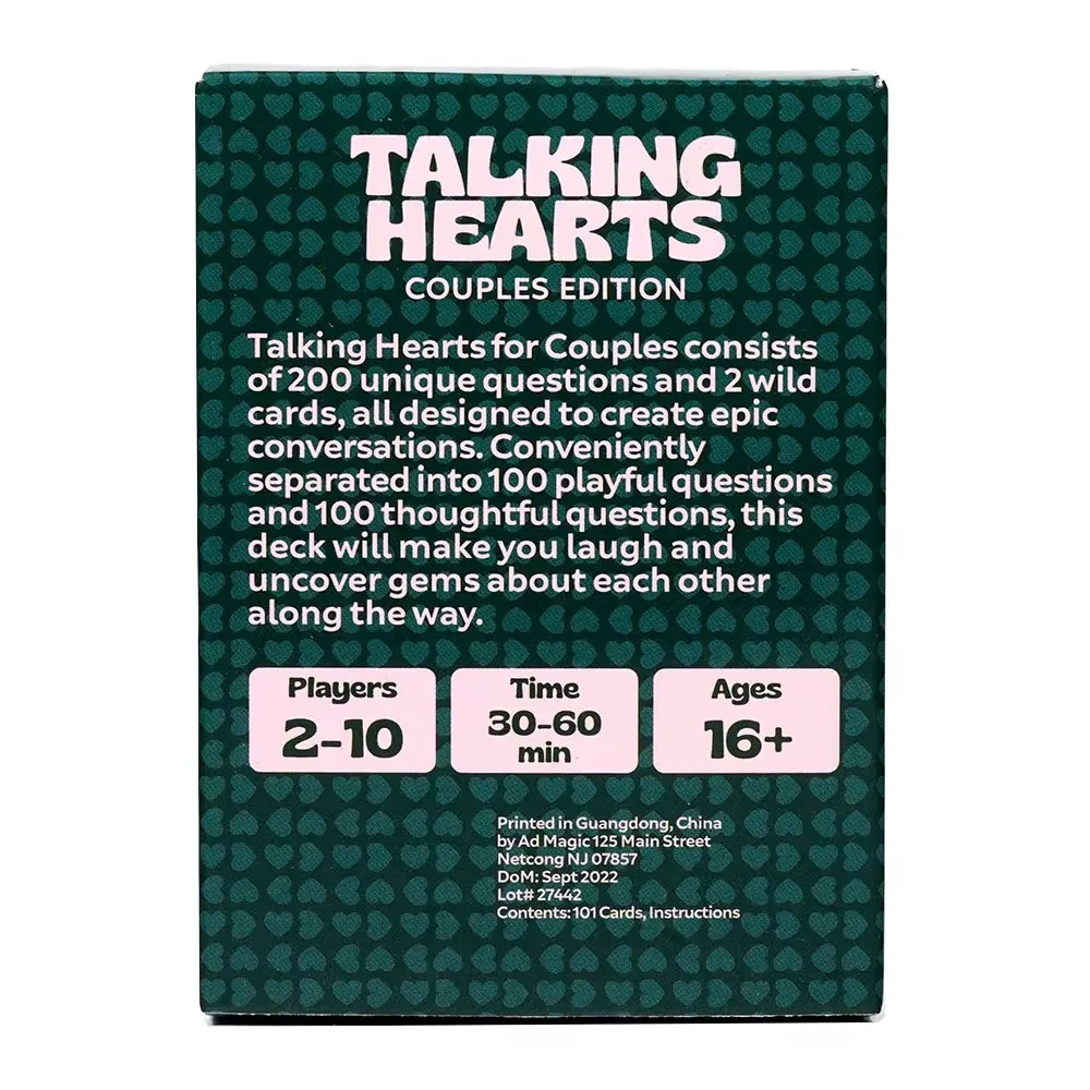 TALKING HEARTS COUPLES CONVERSATION CARD GAME