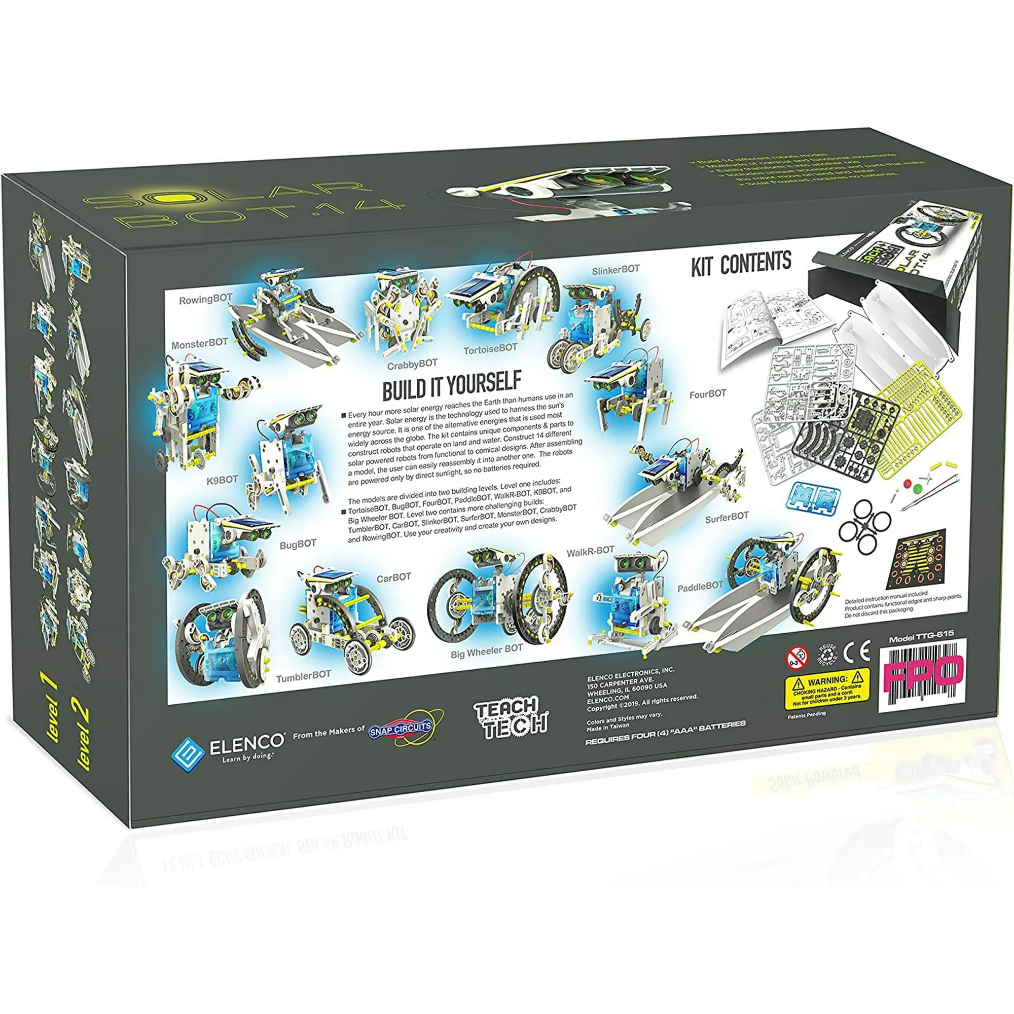 Terra Teach Tech SolarBot.14, Transforming Solar Robot Kit, STEM Learning Toys for Kids 10 