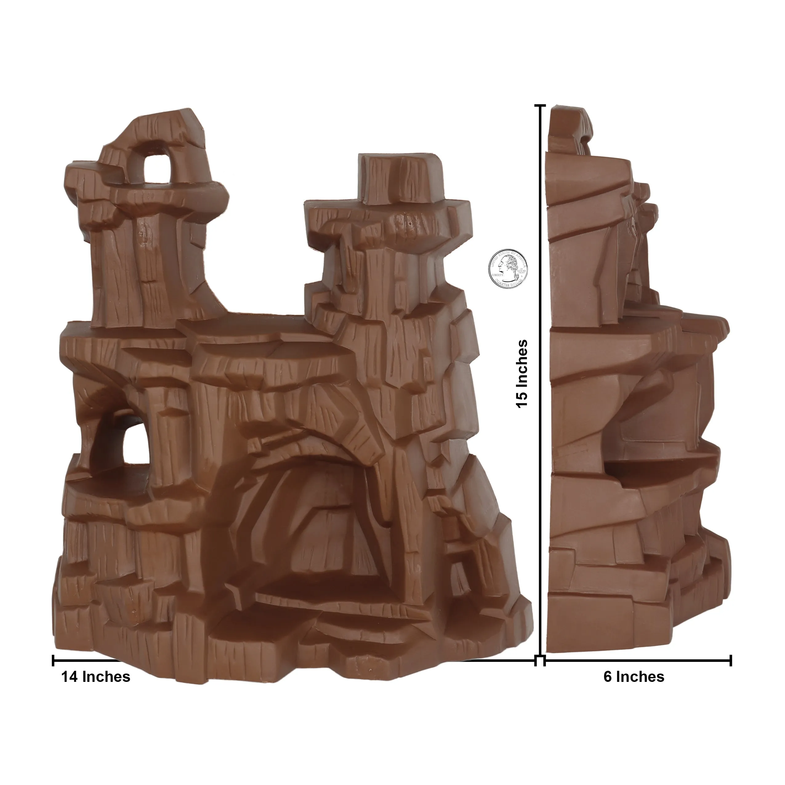 TimMee Battle Mountain Scenery - Brown Figure Display & Play Terrain - USA Made